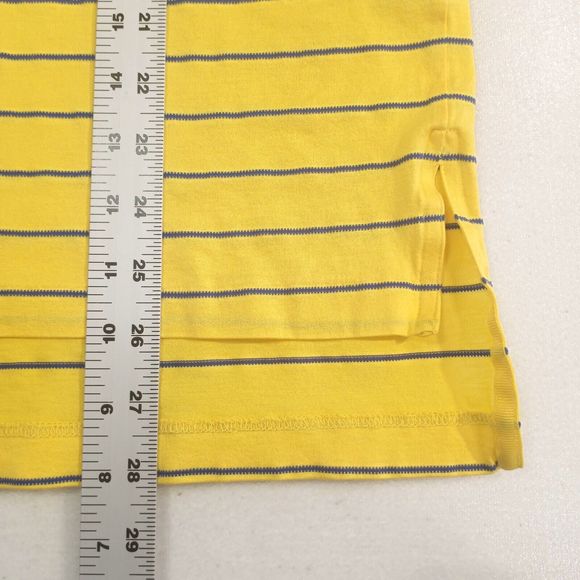 Polo Ralph Lauren Men’s Small Polo Shirt Yellow Striped Short Sleeve Hi-Low Hem - Picture 4 of 9